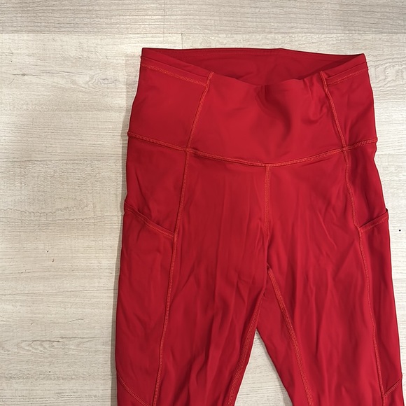 Red Lululemon Capri Leggings. - Picture 3 of 5